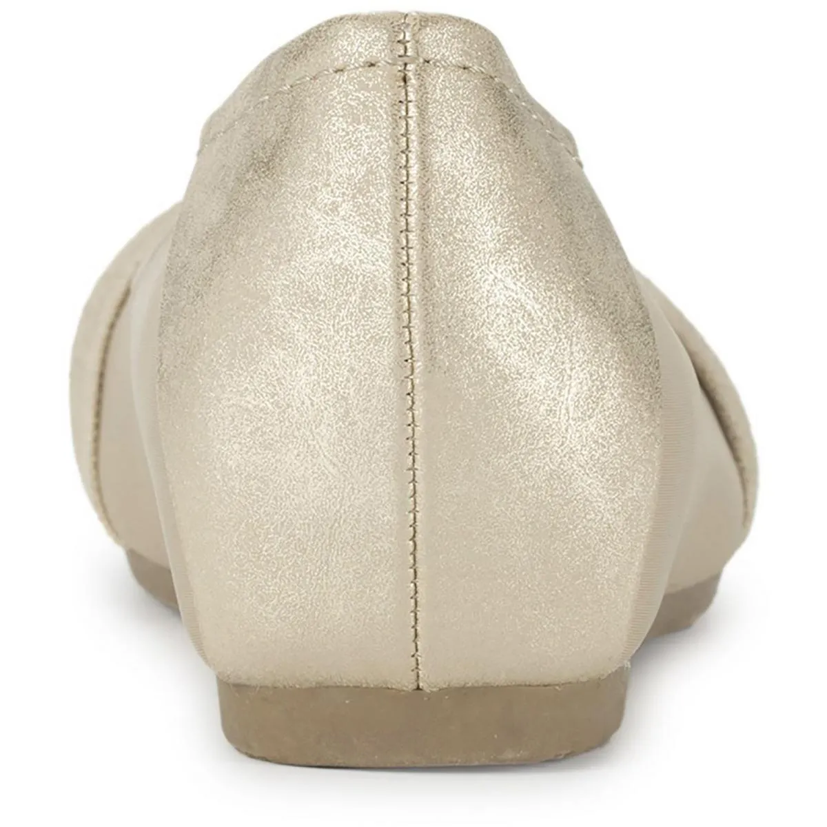 Mitsy Womens Faux Leather Twist Front Ballet Flats
