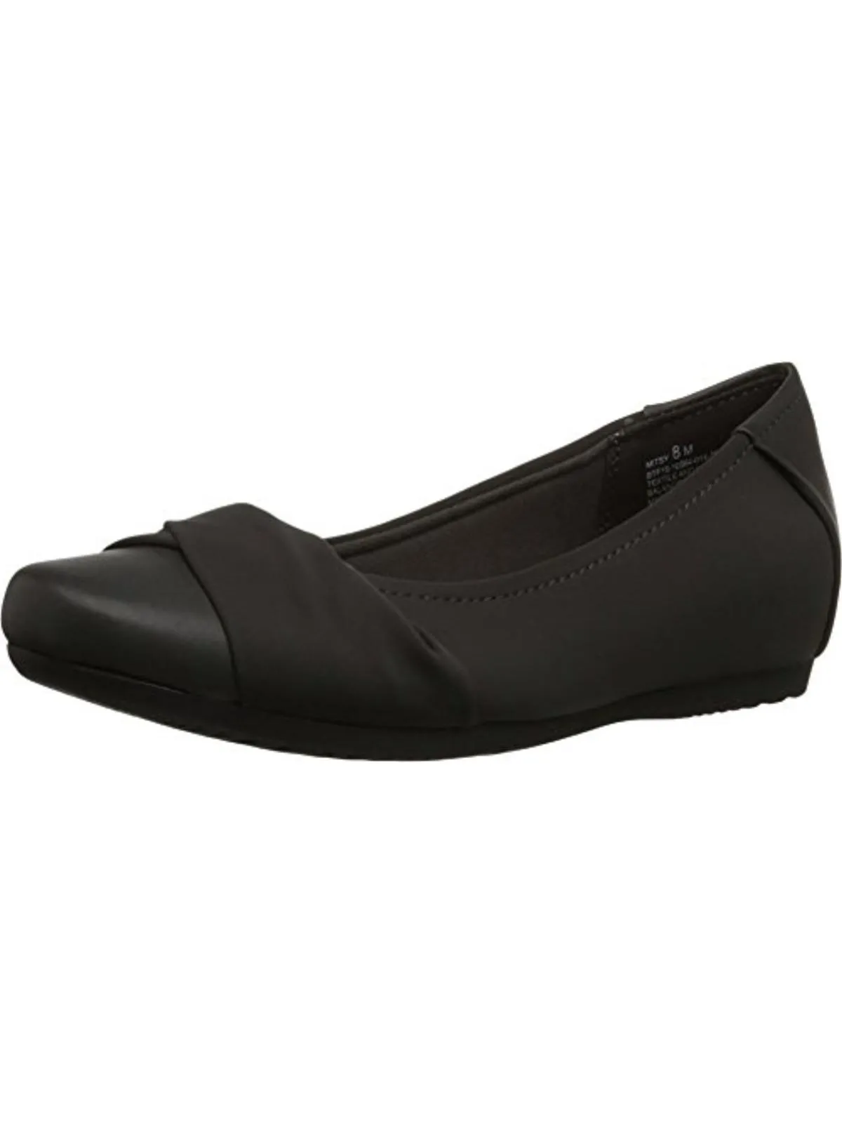 Mitsy Womens Faux Leather Twist Front Ballet Flats