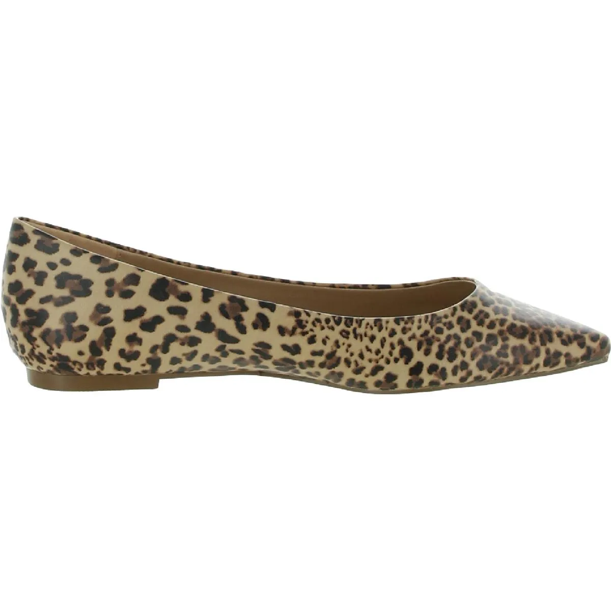 Moana Womens Faux Leather Slip On Flats