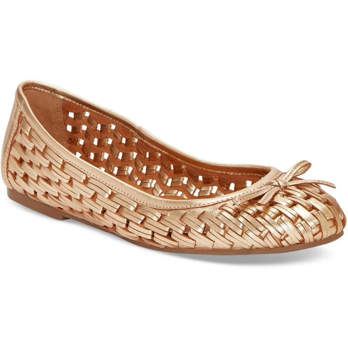 MOGENI Womens Leather Ballet Flats