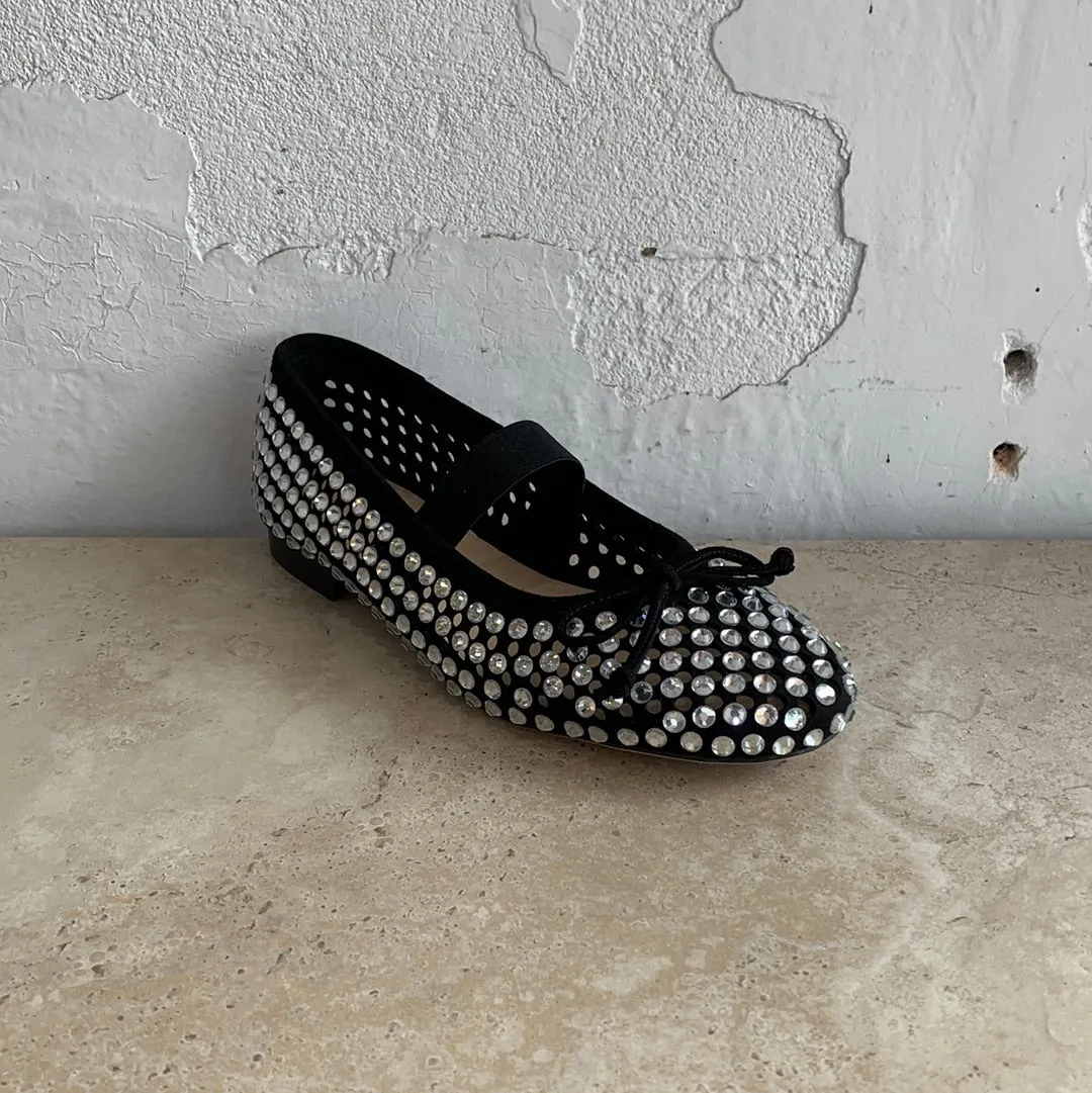Mollini Beriza Black Silver Jewelled - LAST PAIR size 37