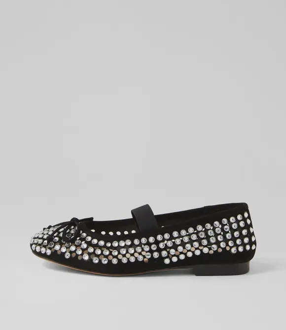 Mollini Beriza Black Silver Jewelled - LAST PAIR size 37