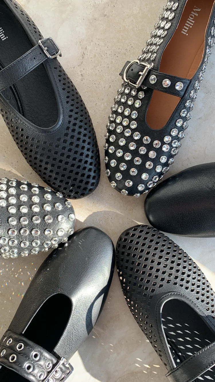 Mollini Hearts Black Leather