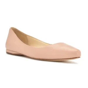 Nine West Speakup Ballet Flat Women's 12 Beige Leather Almond Toe Slip-On FZP320