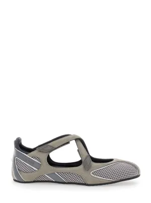 Nomad' Grey Ballet Shoes With Criss-Crossed Straps