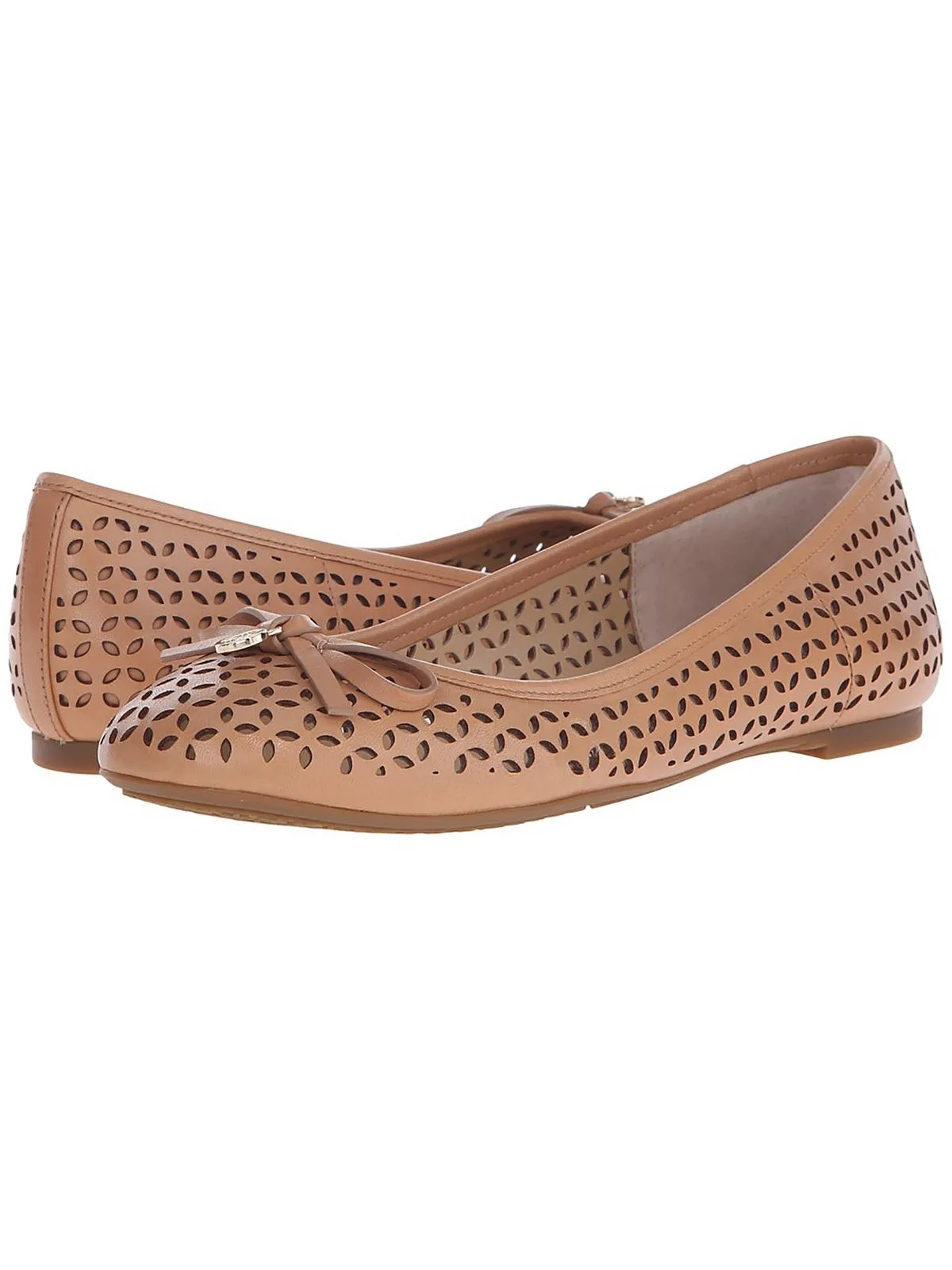 Olivia Flat Womens Bow Leather Flat Shoes
