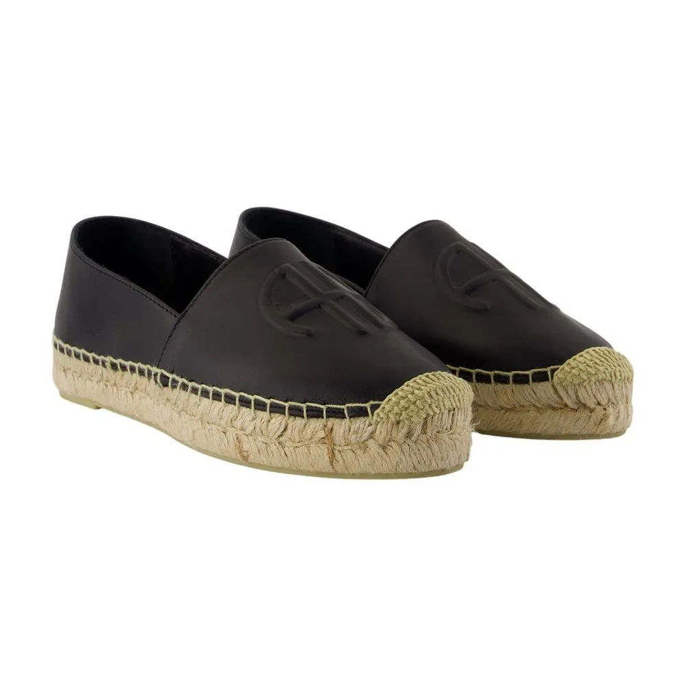 Paloma Espadrilles Flat Shoes - Leather - Black