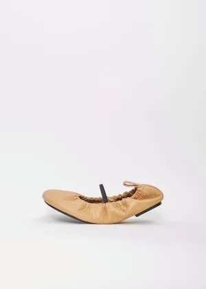 Paper Leather Ballerina Shoe