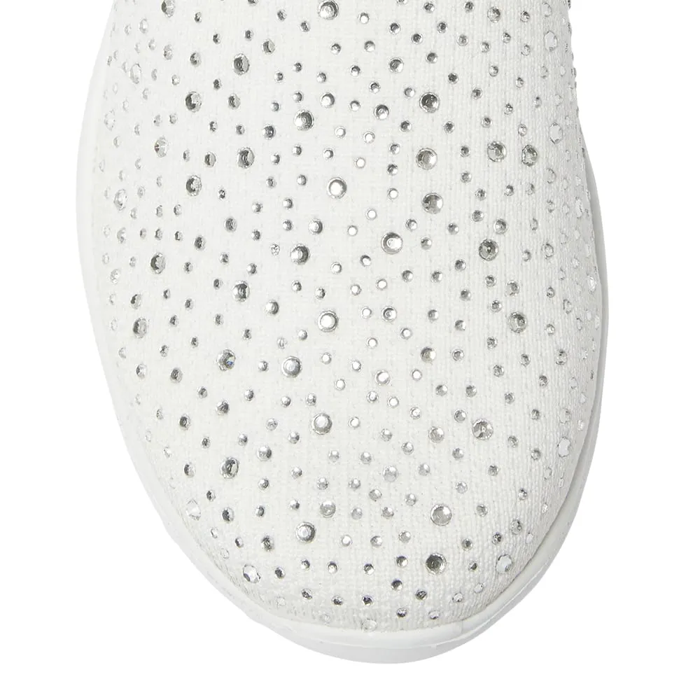 Parlour Sneaker in White Diamante