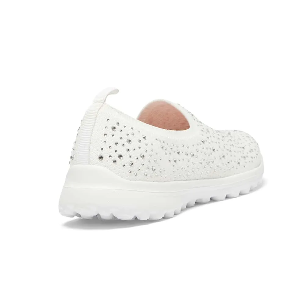 Parlour Sneaker in White Diamante
