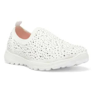 Parlour Sneaker in White Diamante