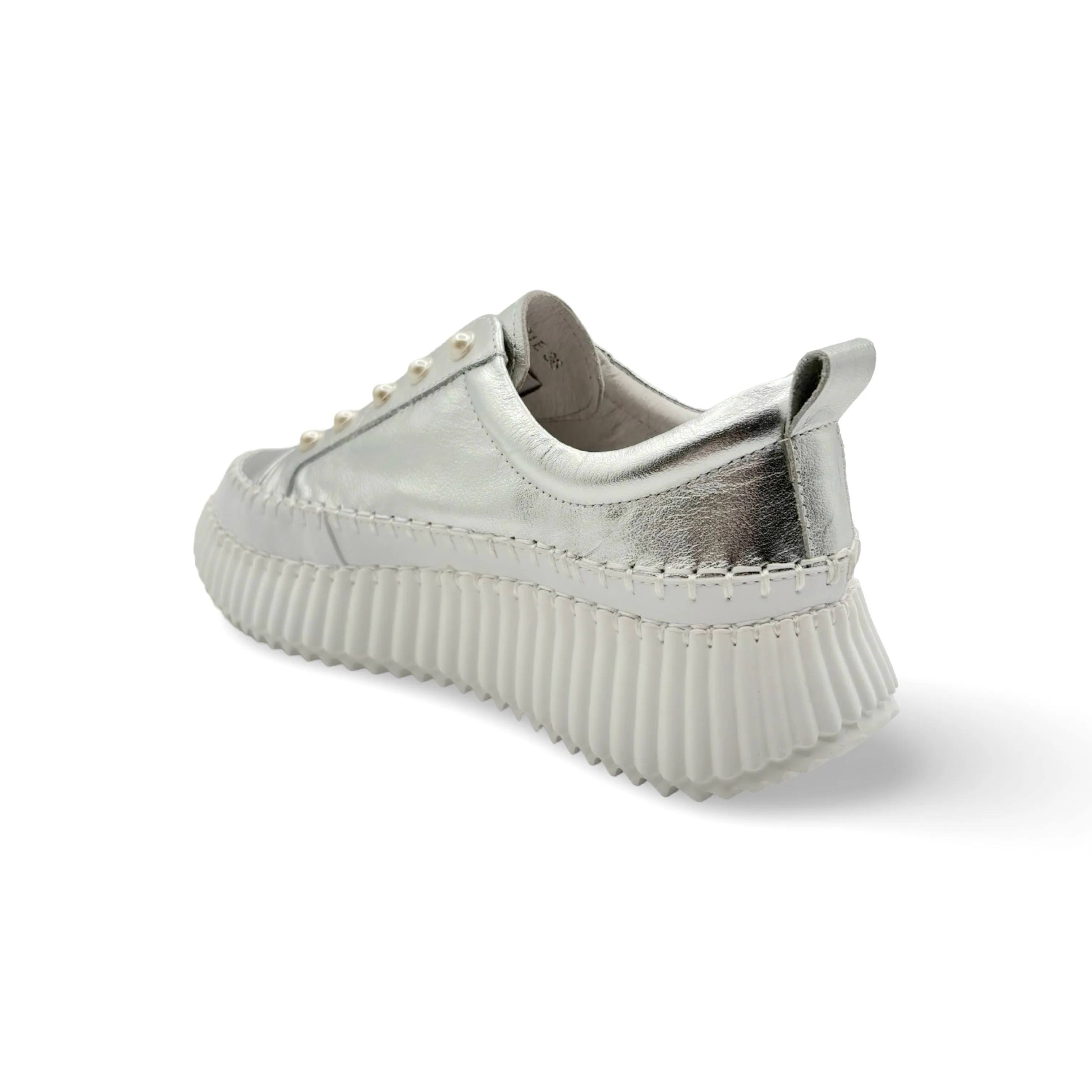Pearlzie Silver Platform Sneaker