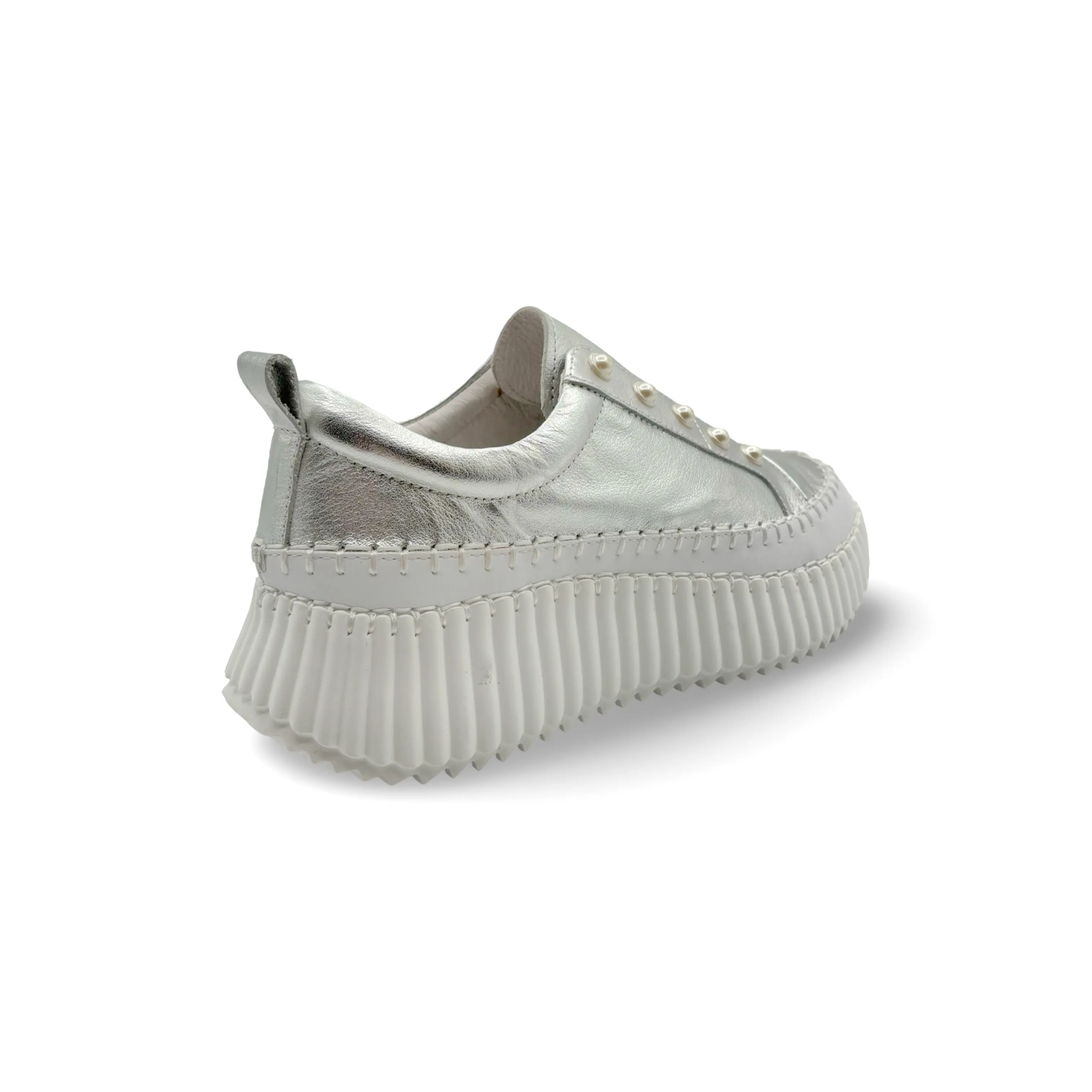 Pearlzie Silver Platform Sneaker