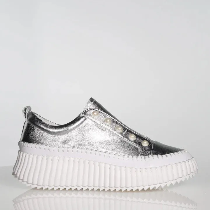 Pearlzie Silver Platform Sneaker