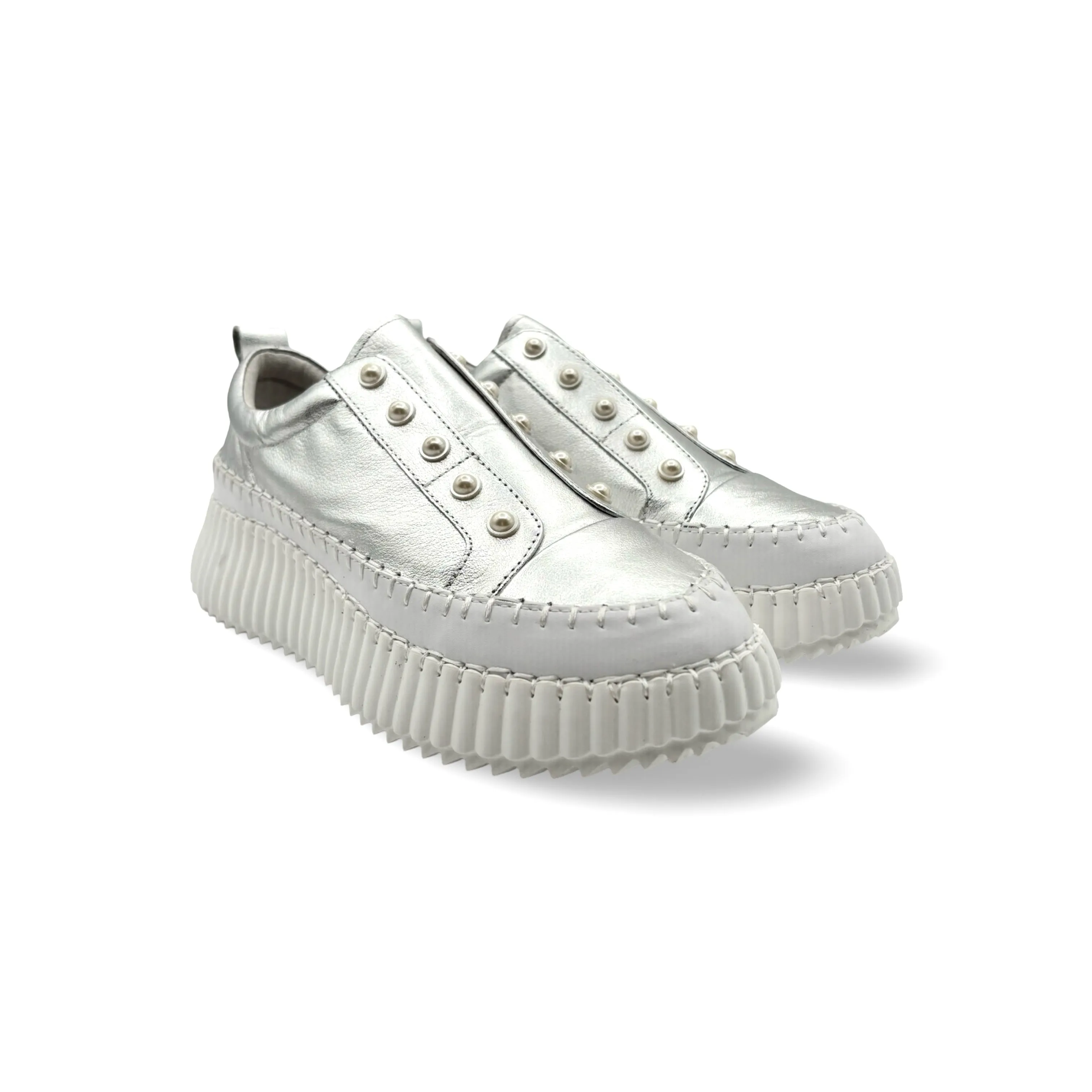 Pearlzie Silver Platform Sneaker