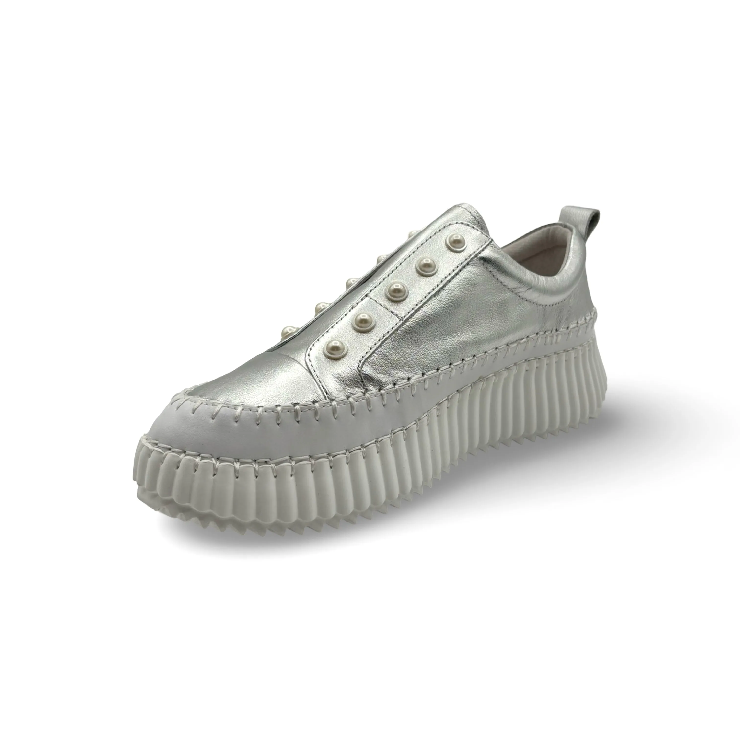 Pearlzie Silver Platform Sneaker