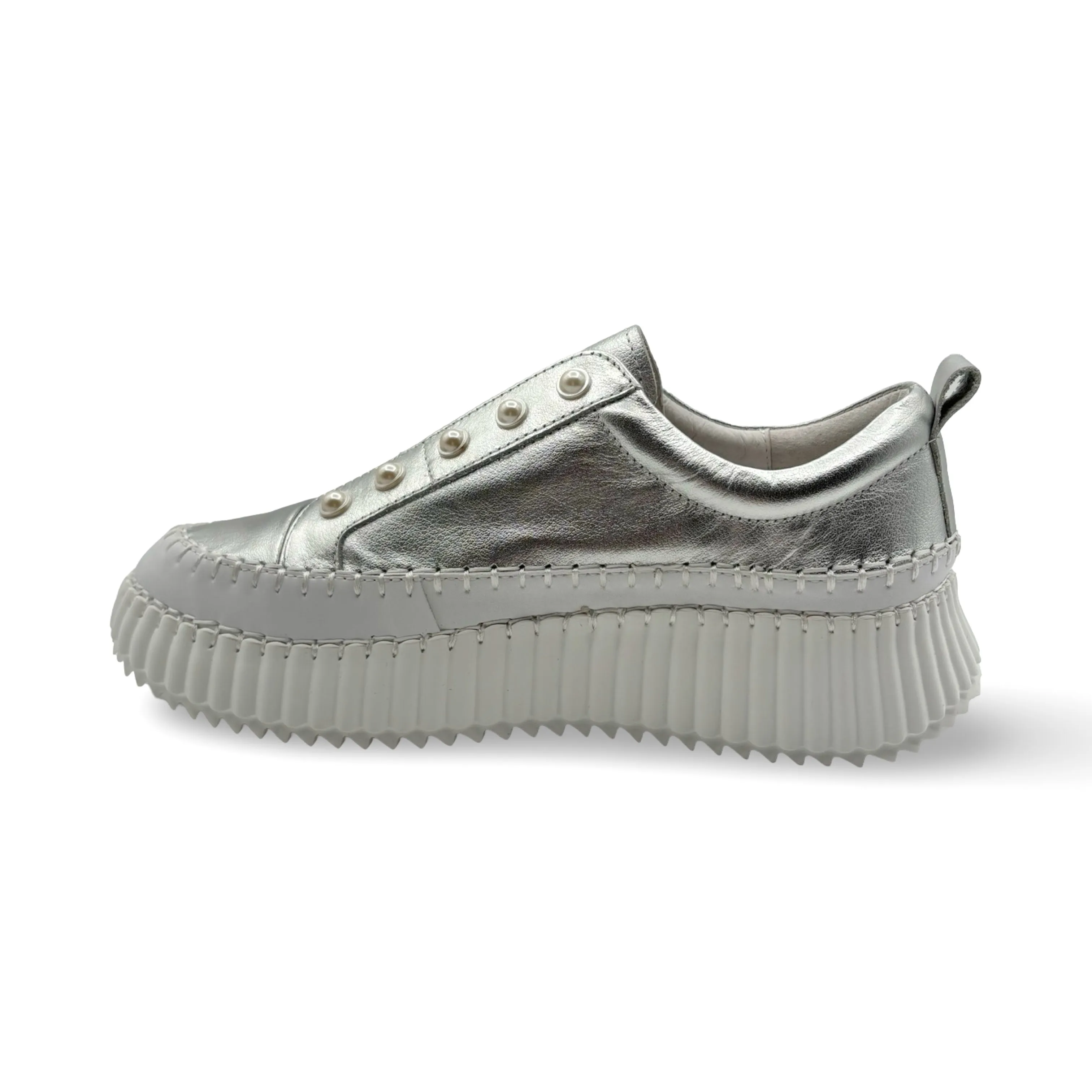 Pearlzie Silver Platform Sneaker