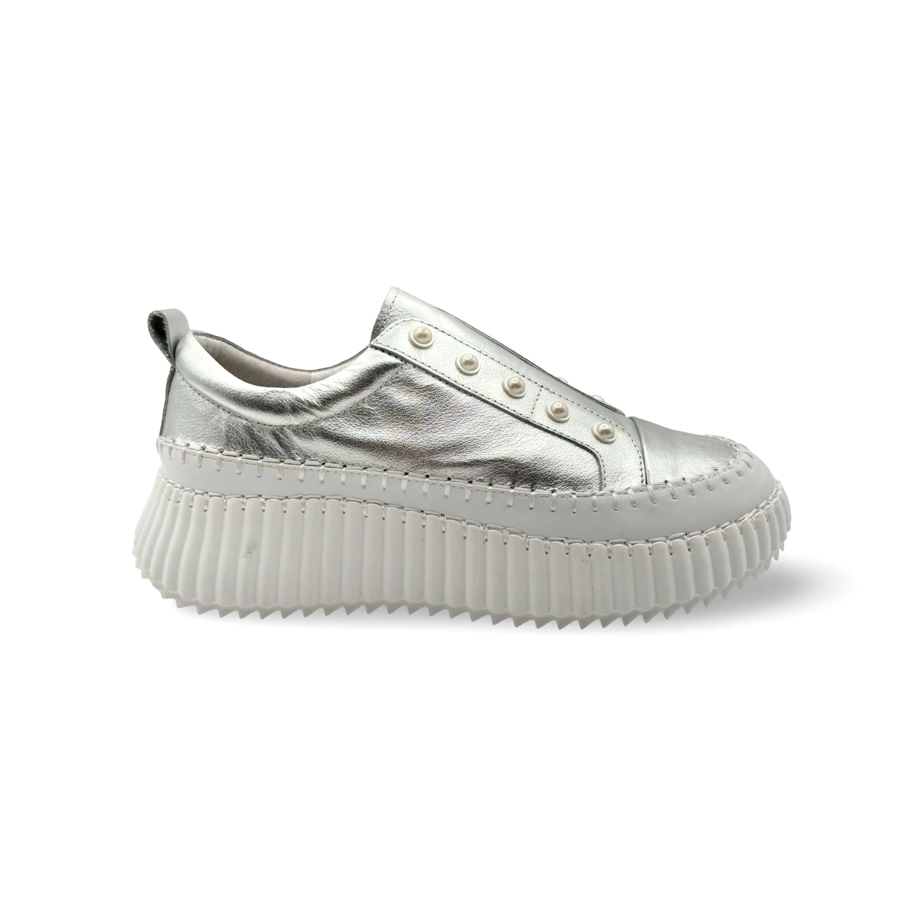 Pearlzie Silver Platform Sneaker