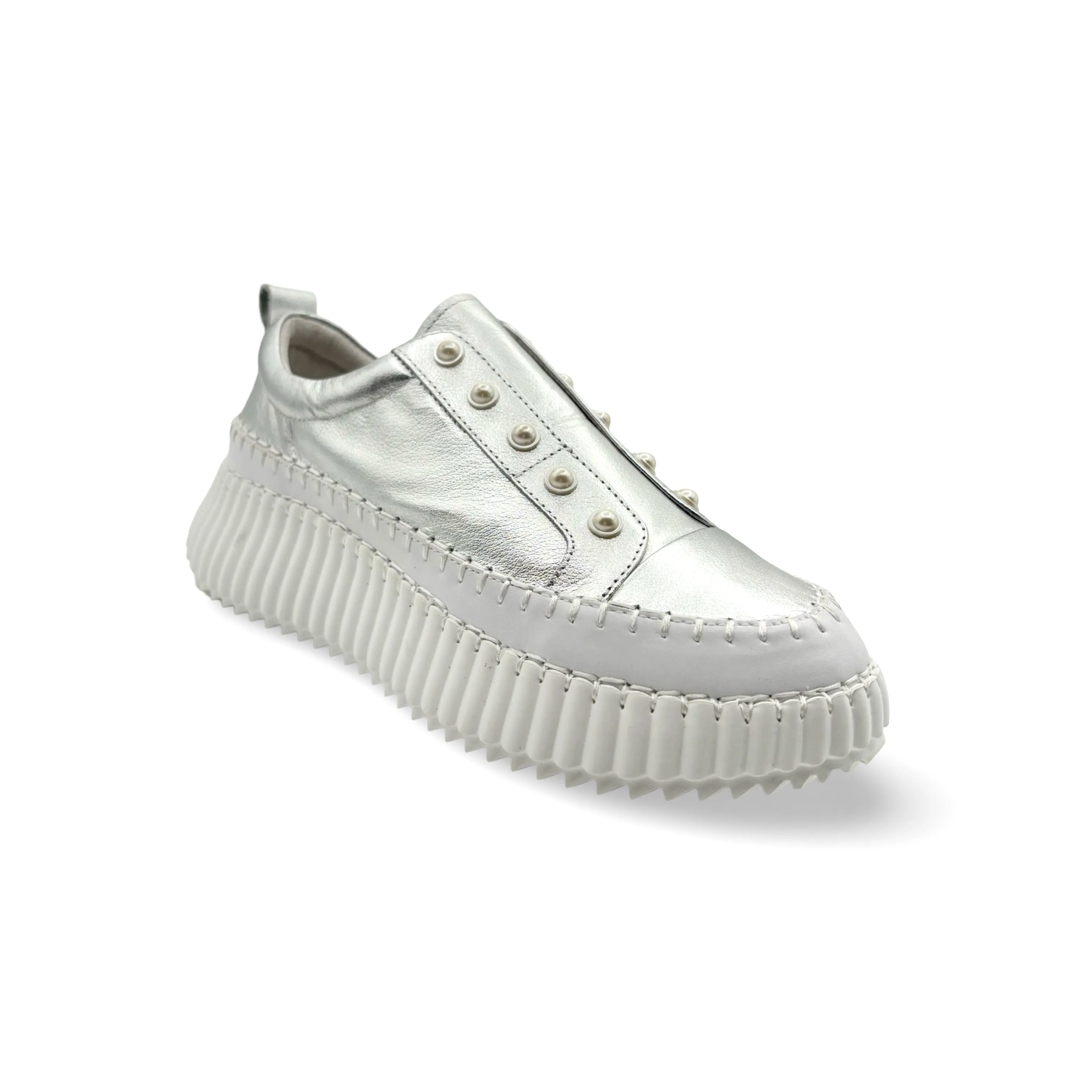 Pearlzie Silver Platform Sneaker