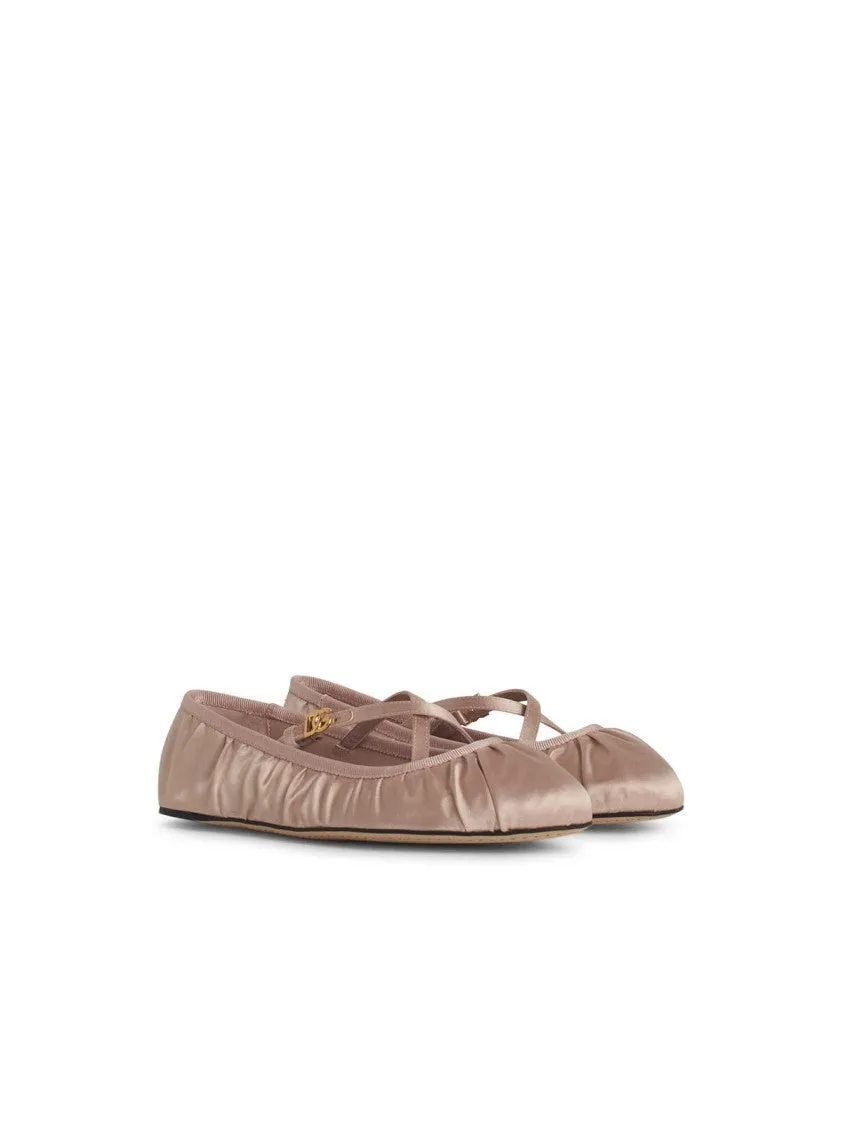 Pink Satin Ballet Flats