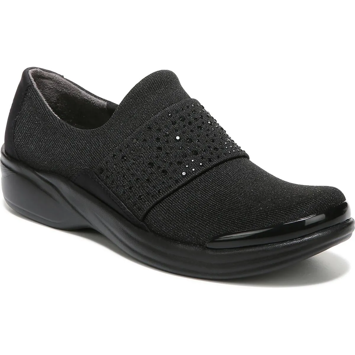 Pizazz Womens Metallic Comfort Slip-On Sneakers