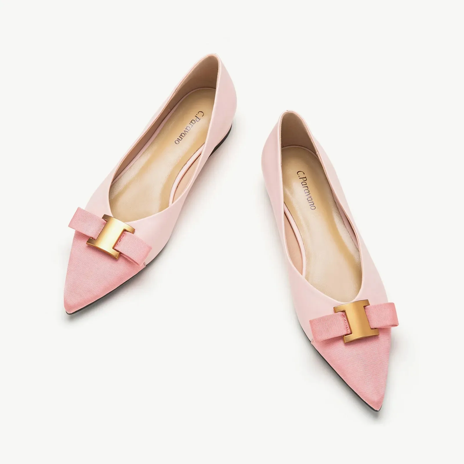 Pointed Toe Metal Tie Flats (Aida)SALE