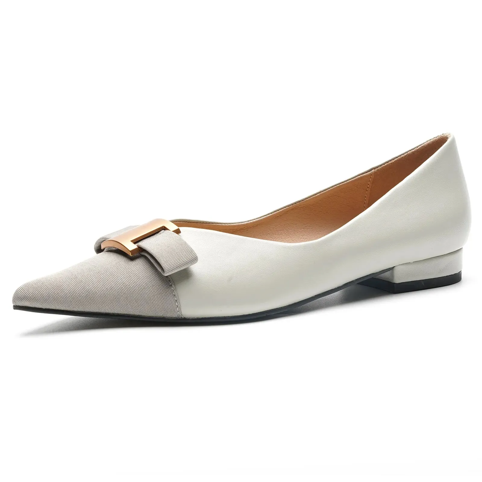 Pointed Toe Metal Tie Flats (Aida)SALE