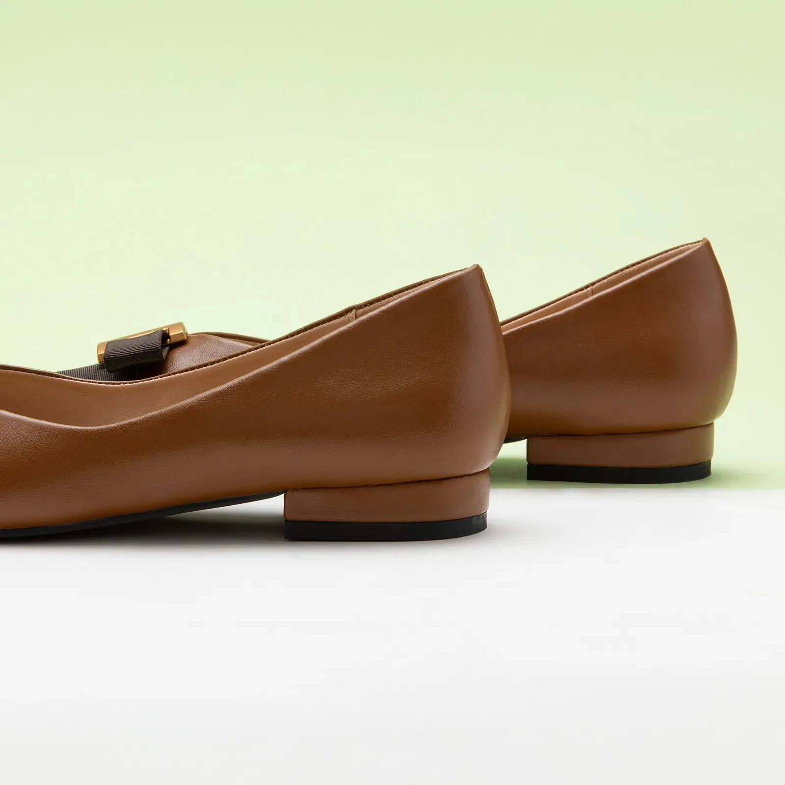 Pointed Toe Metal Tie Flats (Aida)SALE