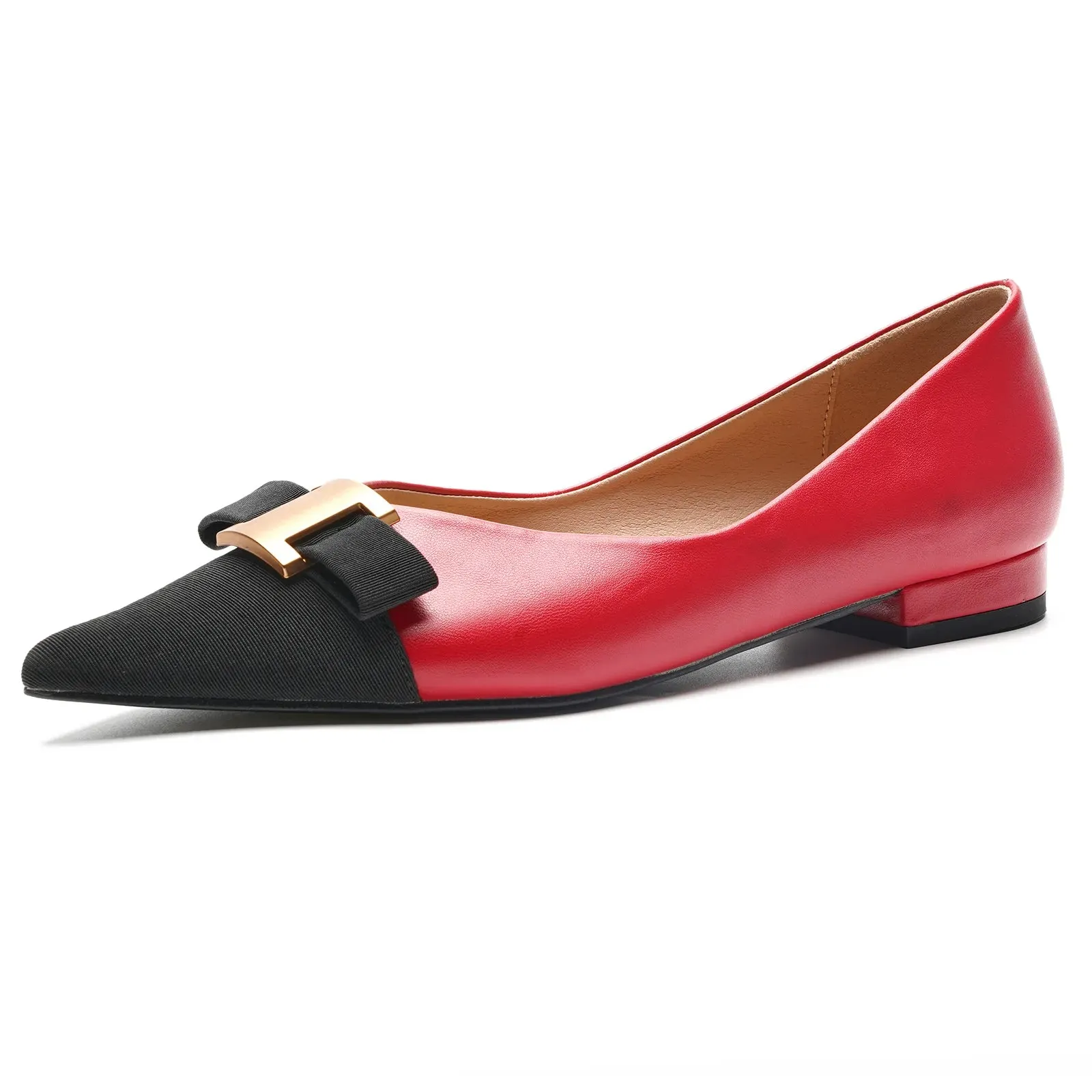 Pointed Toe Metal Tie Flats (Aida)SALE