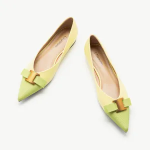 Pointed Toe Metal Tie Flats (Aida)SALE