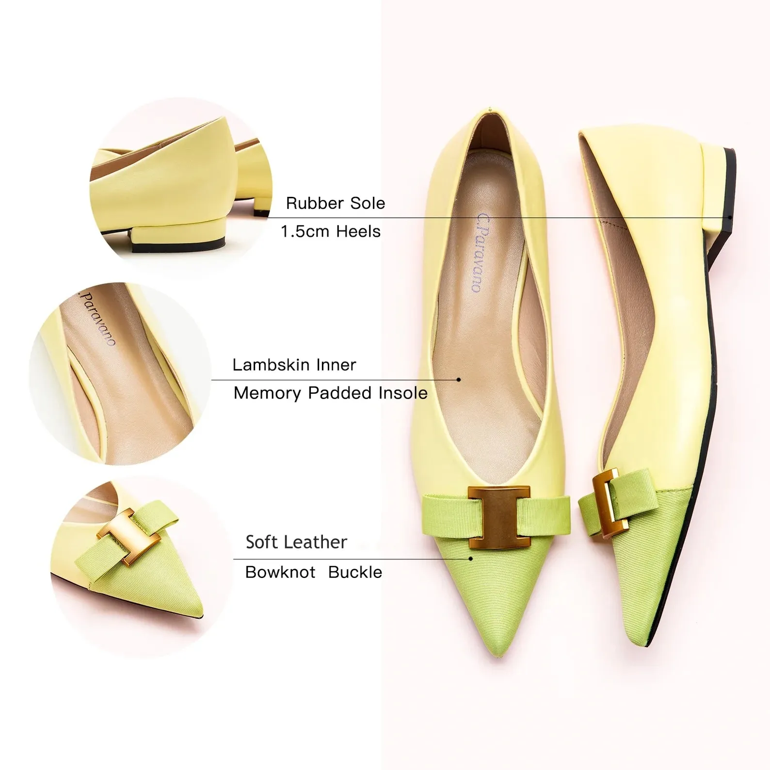Pointed Toe Metal Tie Flats (Aida)SALE