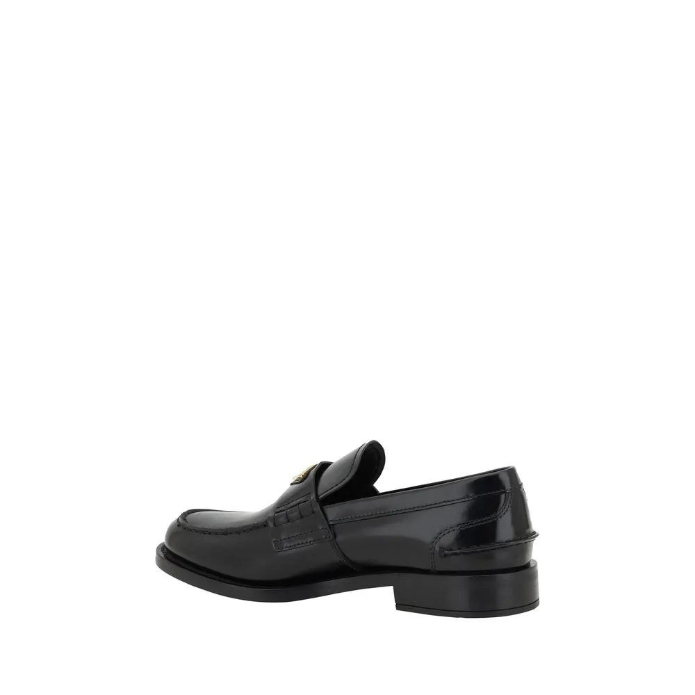 Prada Leather Logo Women's Loafers