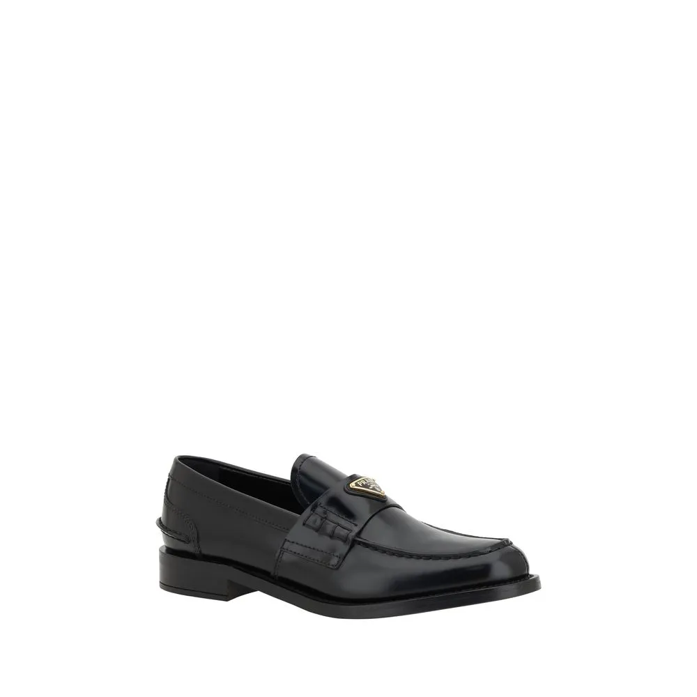 Prada Leather Logo Women's Loafers