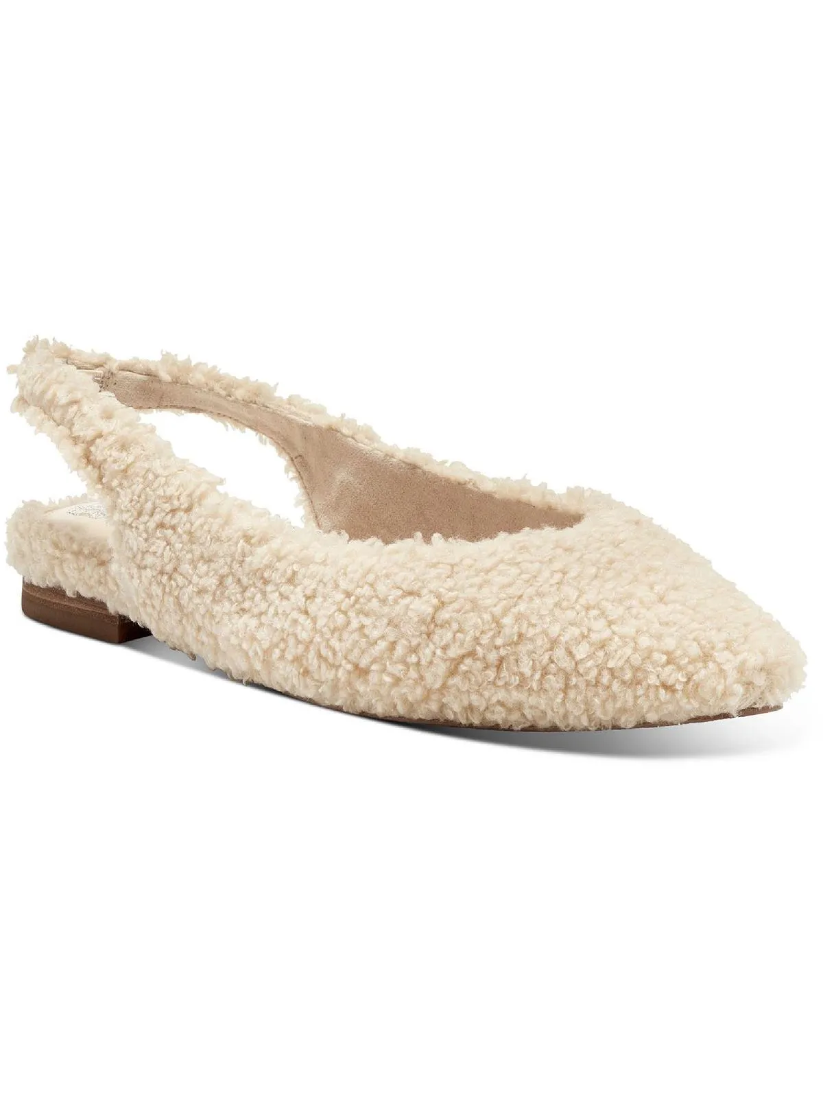 Presnue Womens Faux Fur Slip On Slingbacks