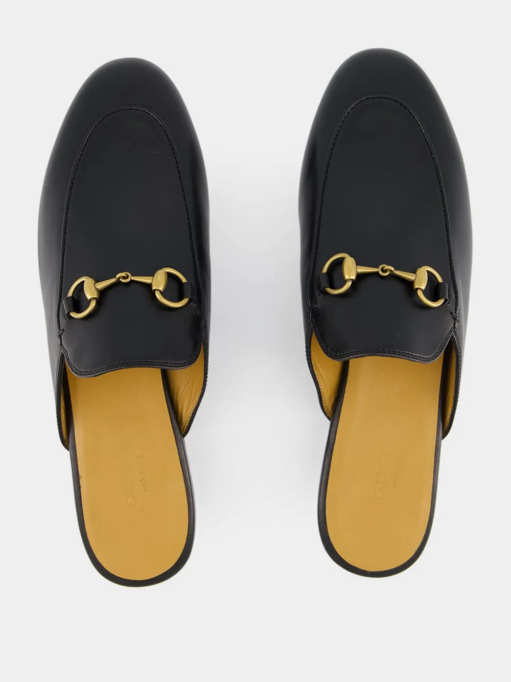 Princetown Black Leather Slipper