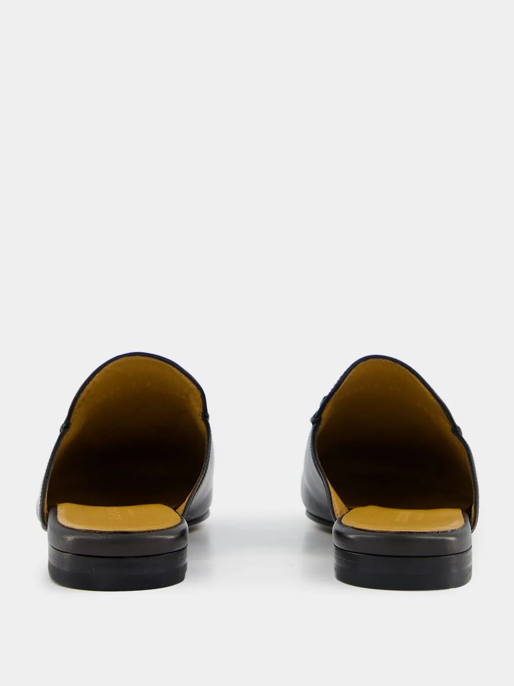 Princetown Black Leather Slipper