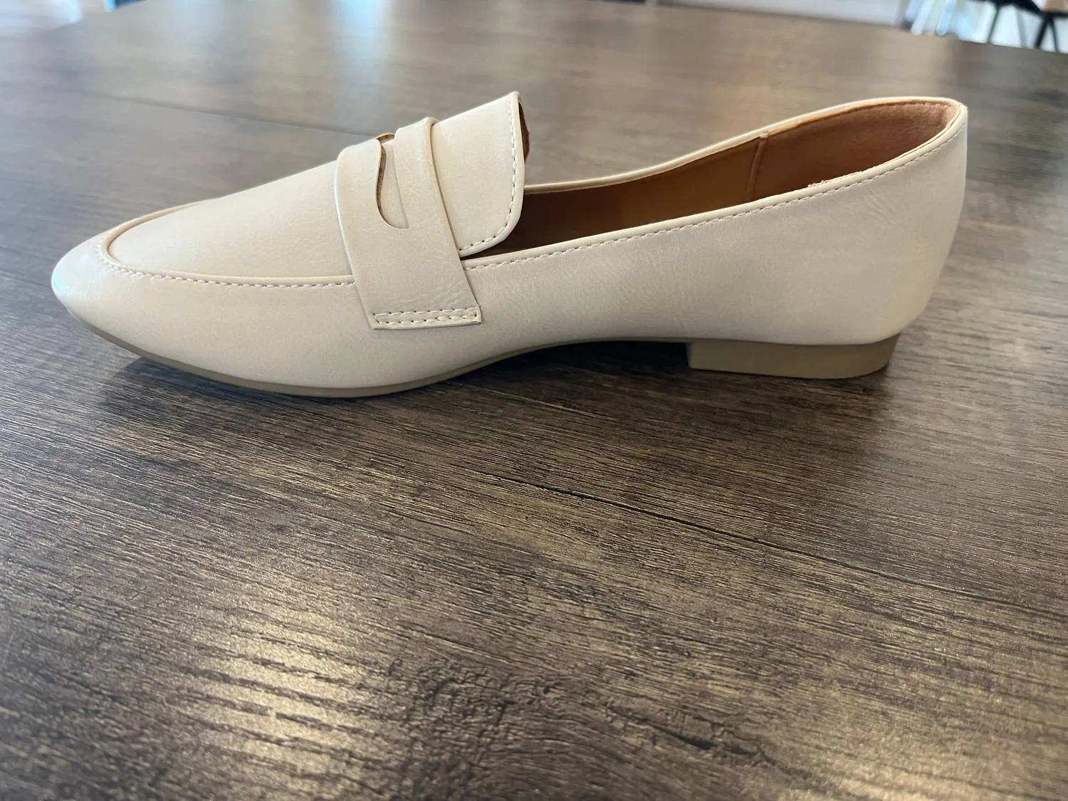 Qupid Regent Flat Loafer In Stone