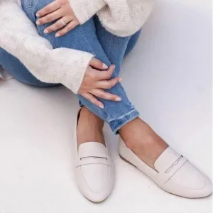 Qupid Regent Flat Loafer In Stone