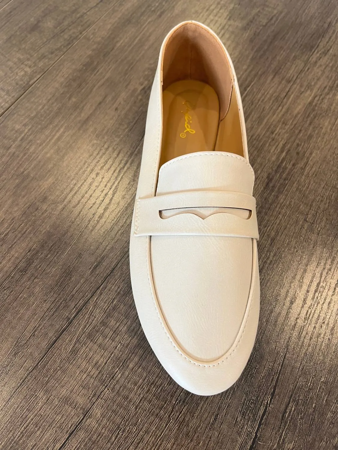 Qupid Regent Flat Loafer In Stone