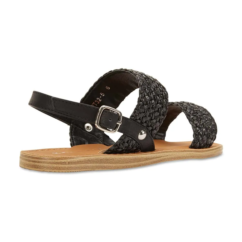 Racer Sandal in Black Smooth Smooth