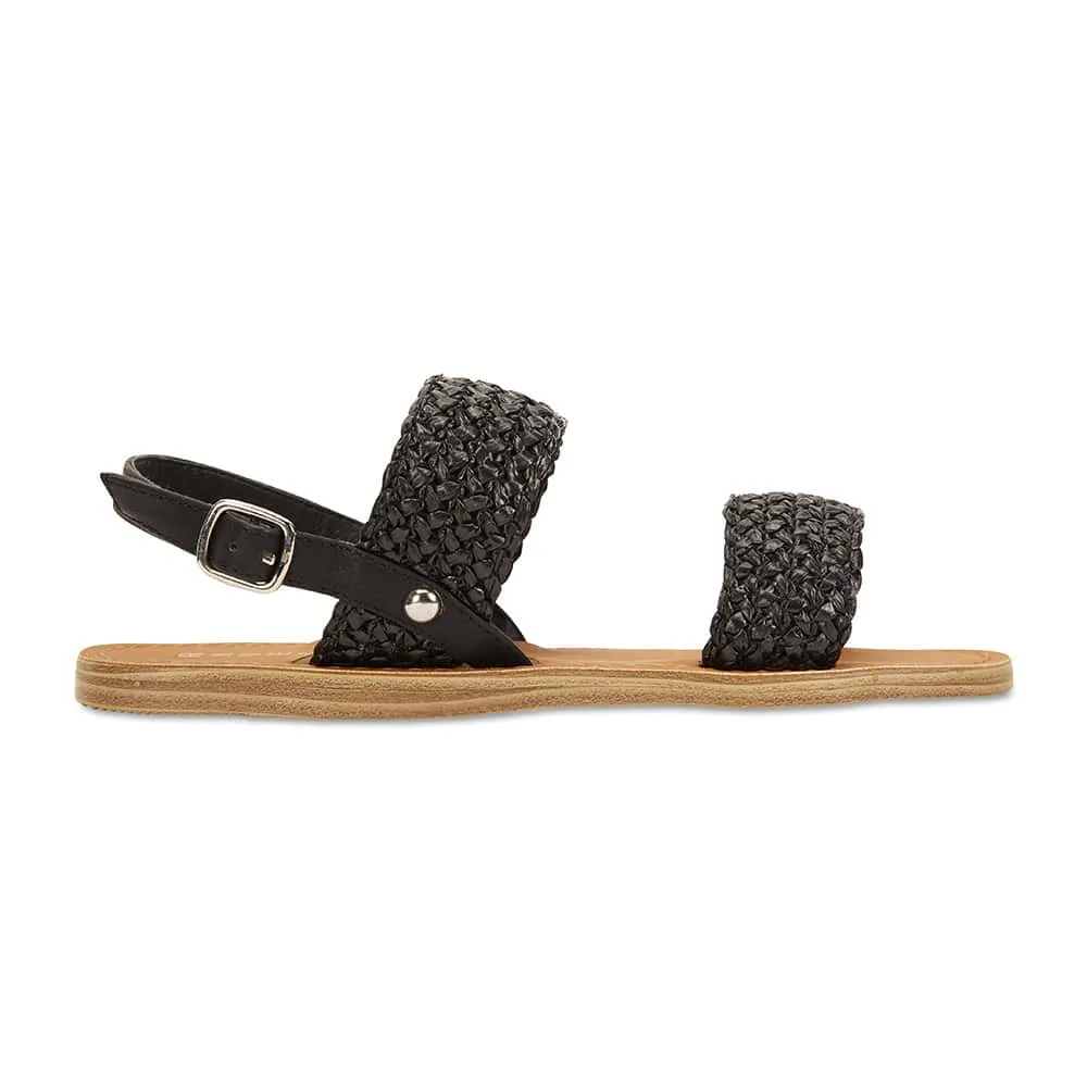 Racer Sandal in Black Smooth Smooth