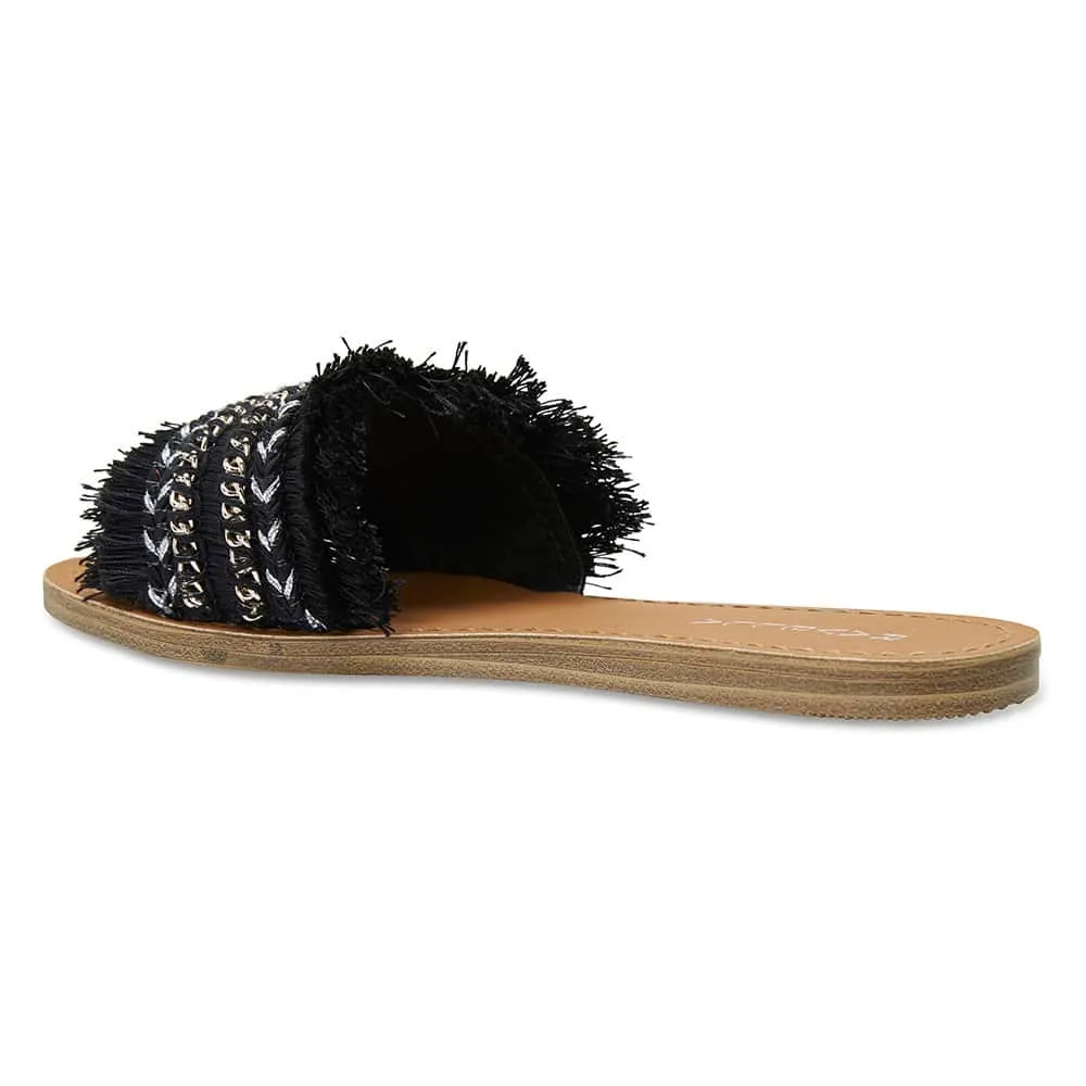 Raffi Slide in Black Smooth