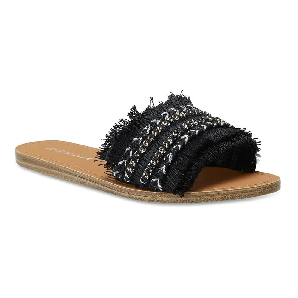 Raffi Slide in Black Smooth