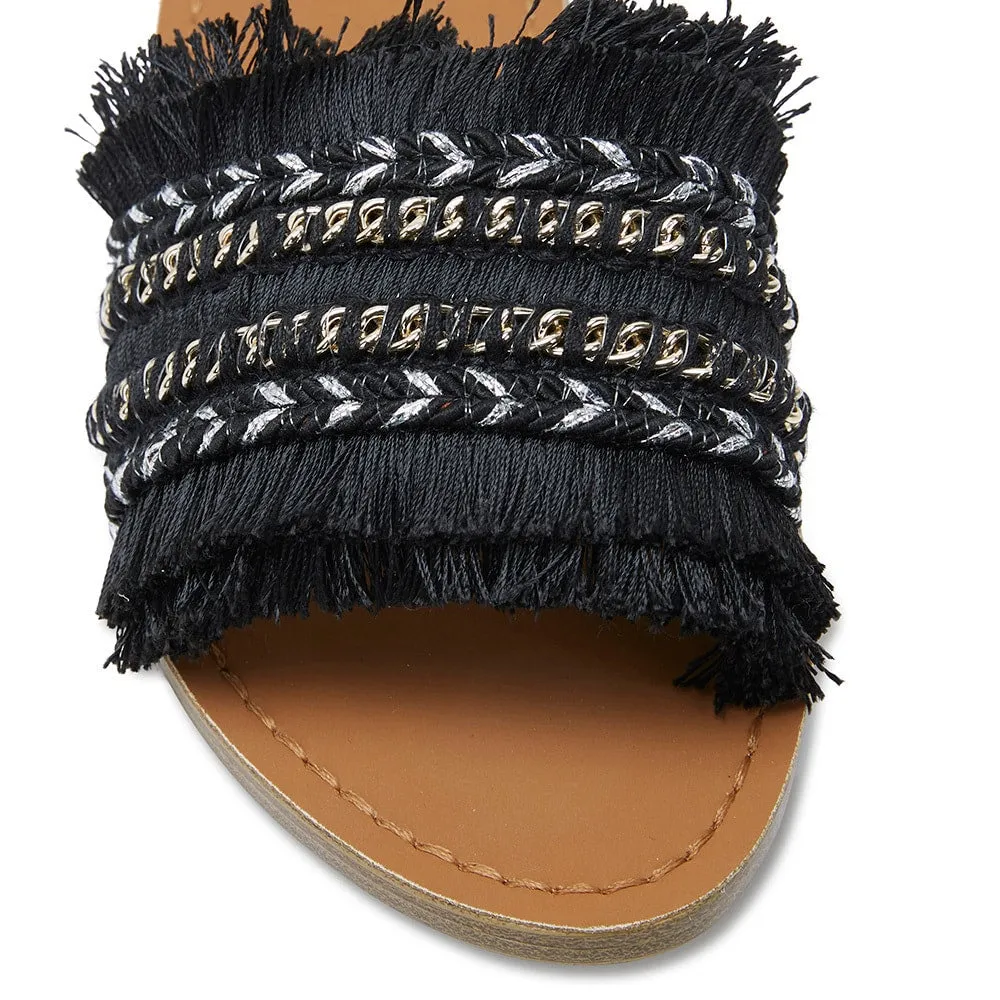 Raffi Slide in Black Smooth