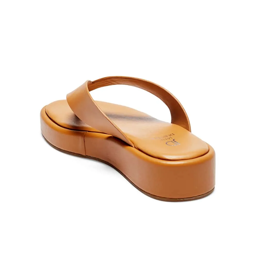 Rally Slide in Tan Leather