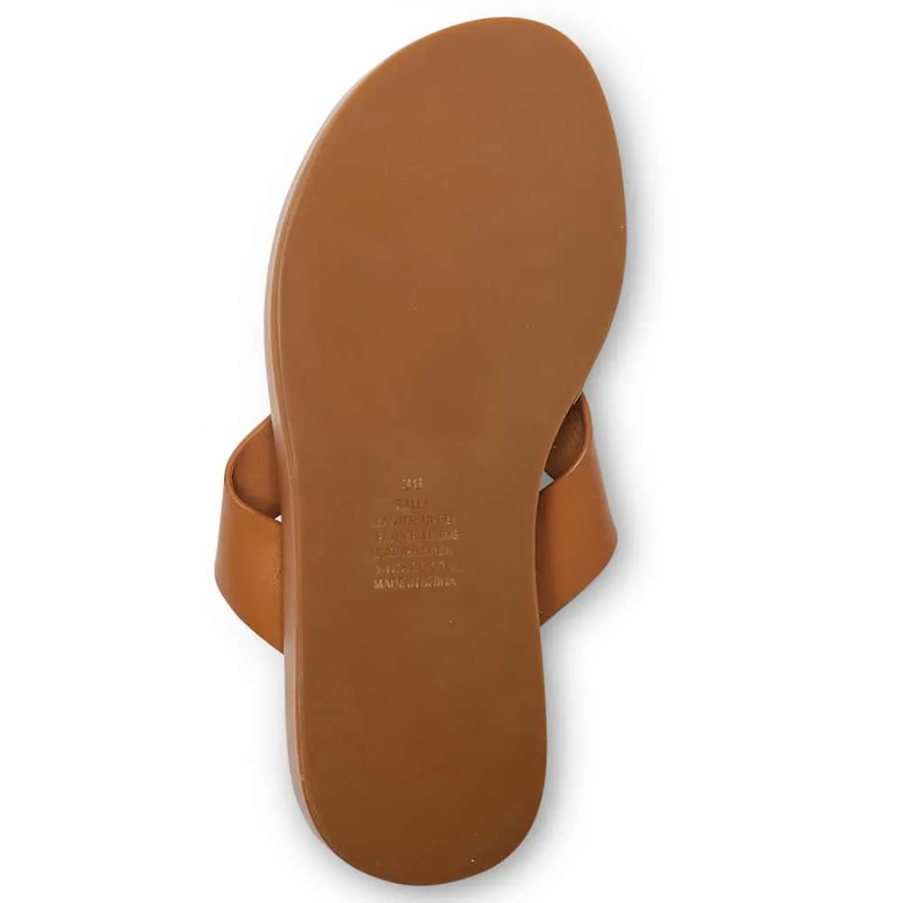 Rally Slide in Tan Leather