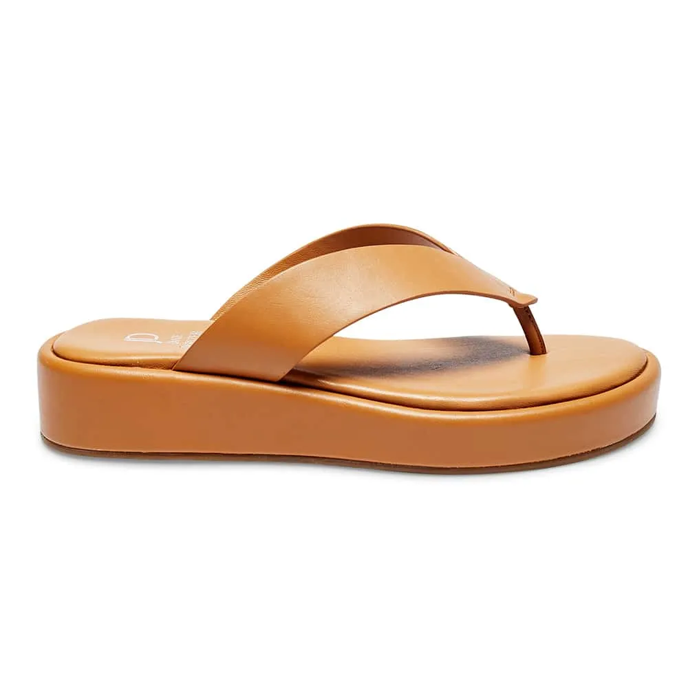 Rally Slide in Tan Leather
