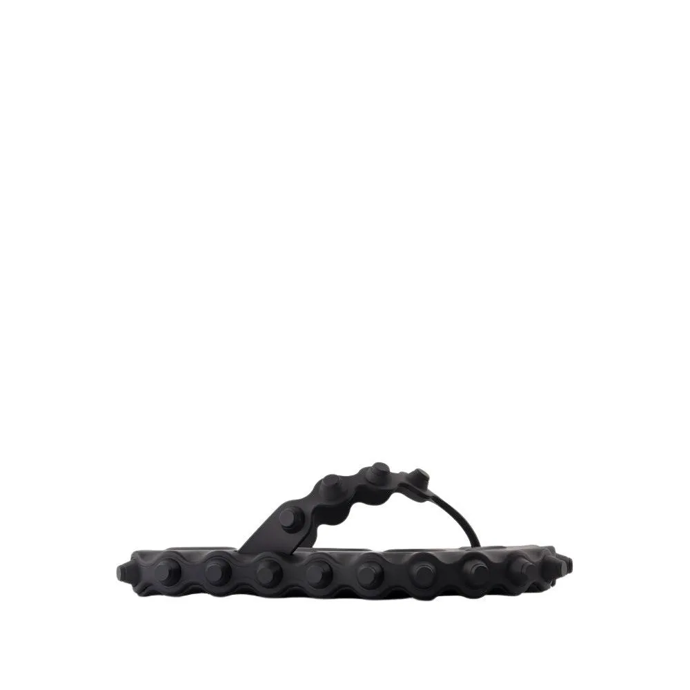 Rapture Flip Flop Flat Shoes - Acetate - Black
