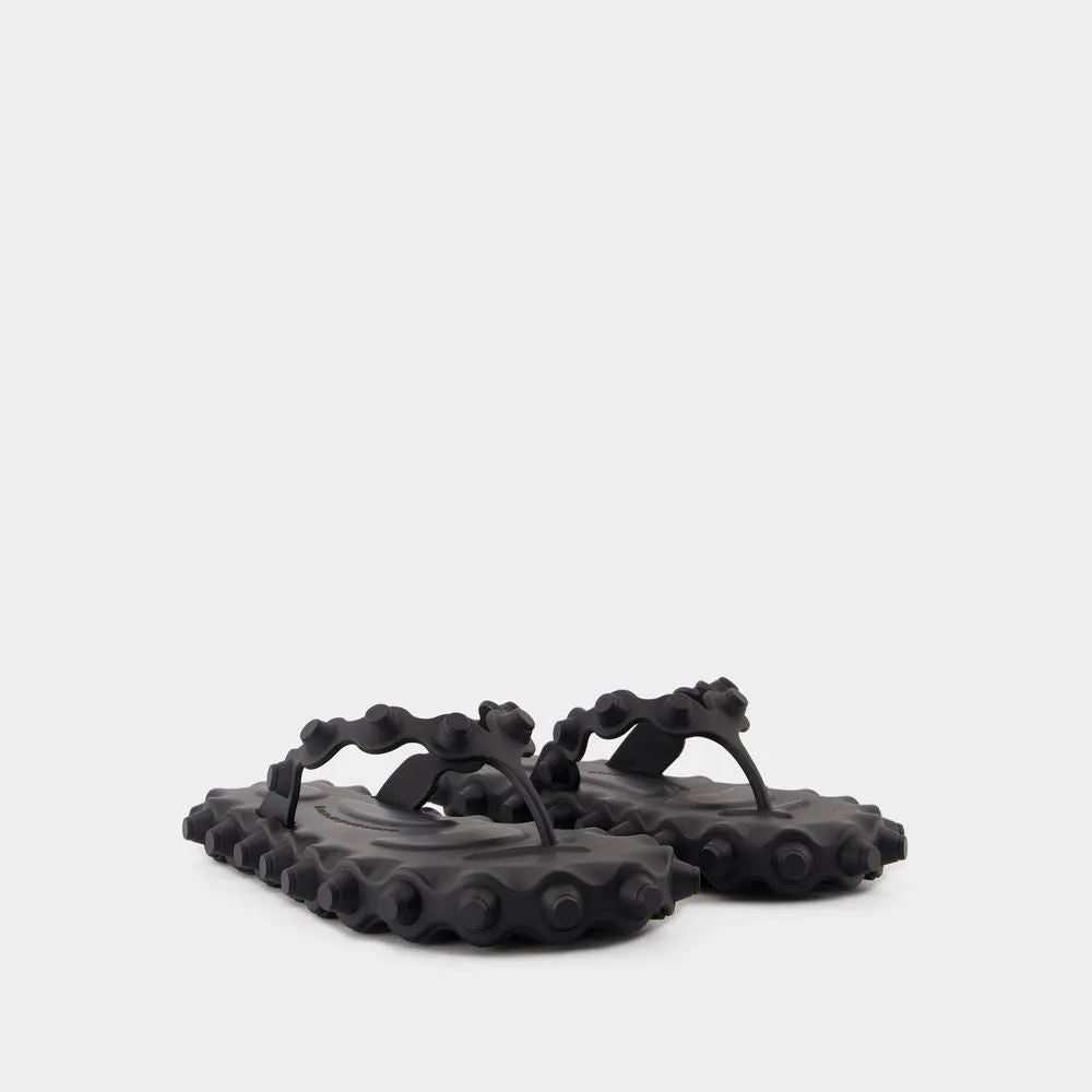 Rapture Flip Flop Flat Shoes - Acetate - Black