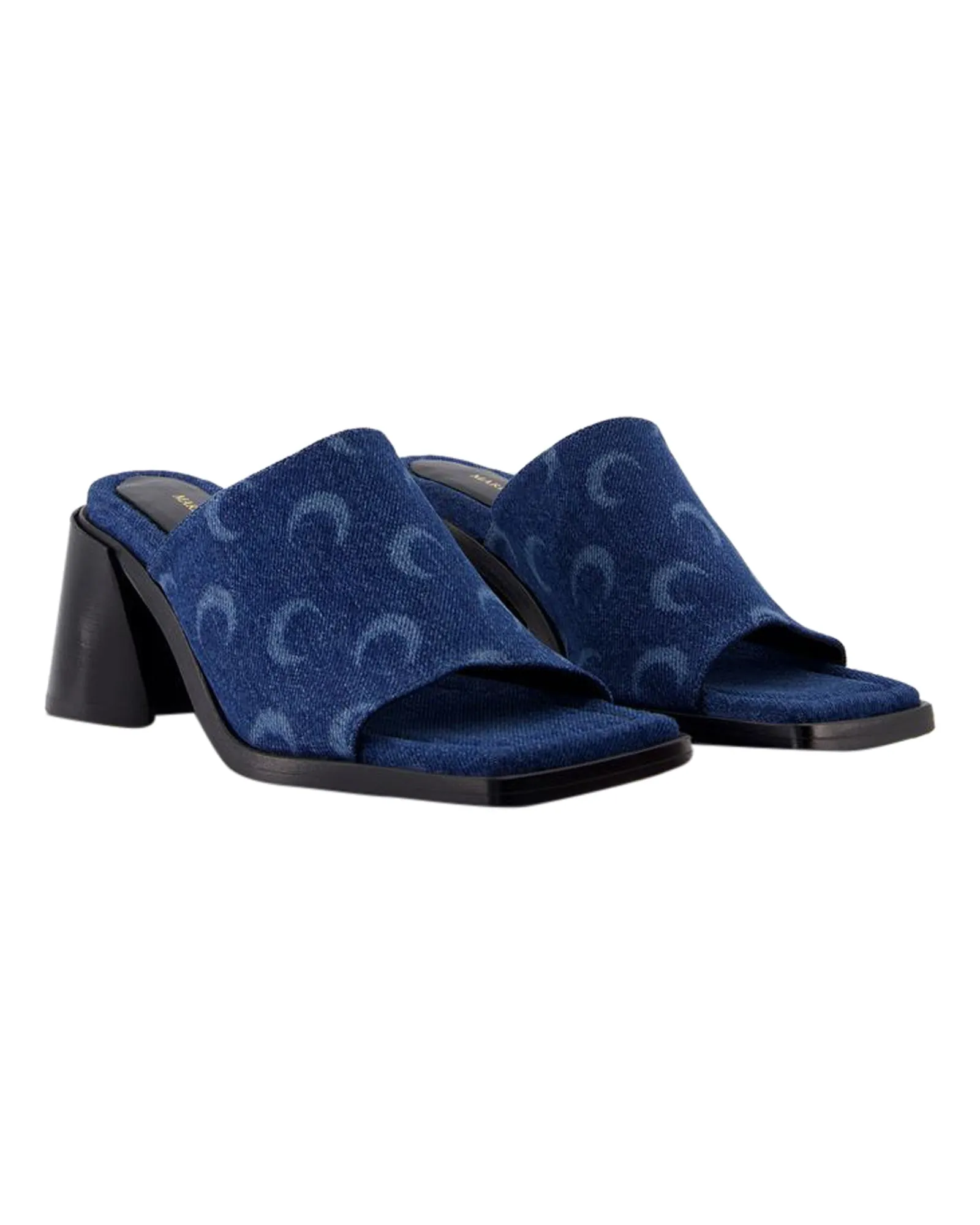 Regenerated Deadstock Slides - Marine Serre - Cotton - Blue Laser